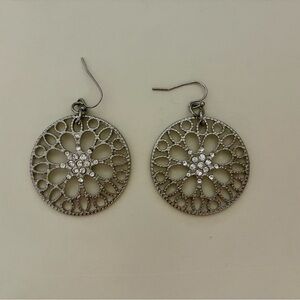 American Eagle Outfitters Silver Floral Earrings